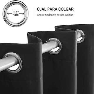 Foto 3 | Cortinas Blackout Para Bloquear Luz Y Ruido Negro Kyuden Home