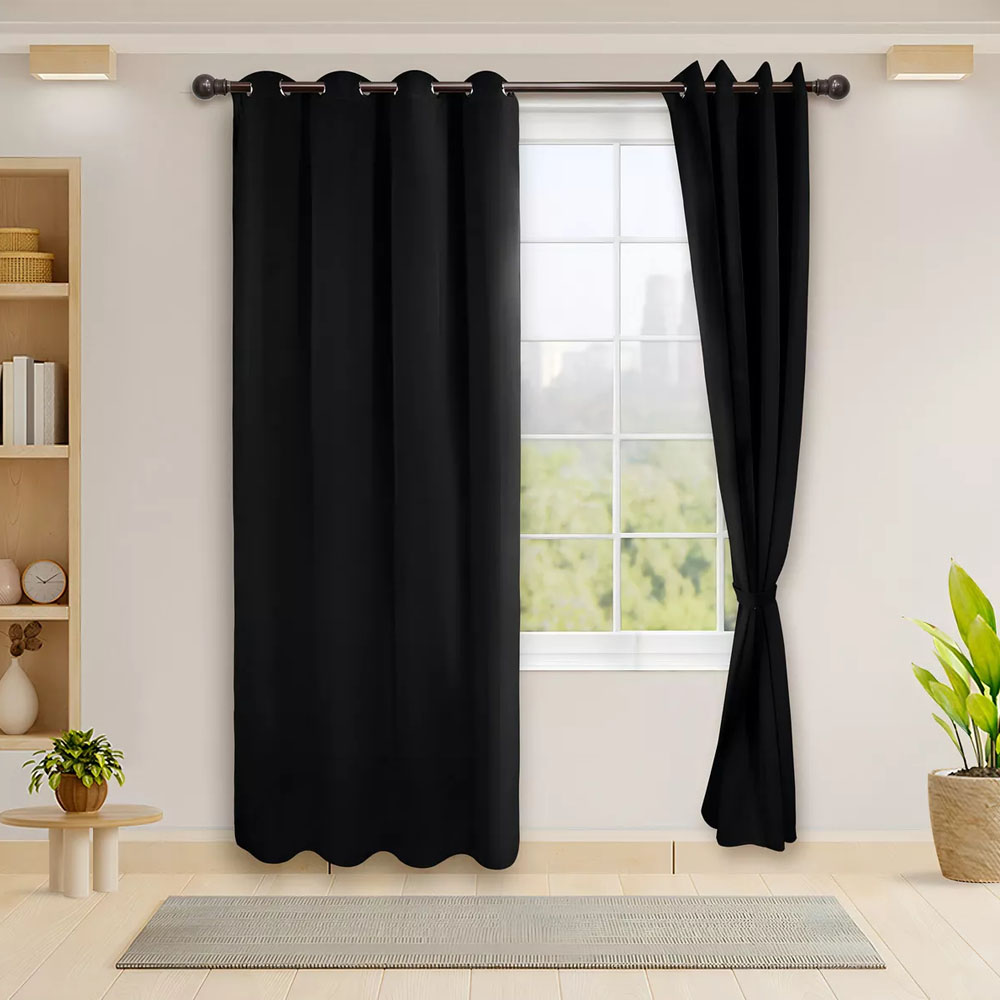 Foto 5 pulgar | Cortinas Blackout Para Bloquear Luz Y Ruido Negro Kyuden Home