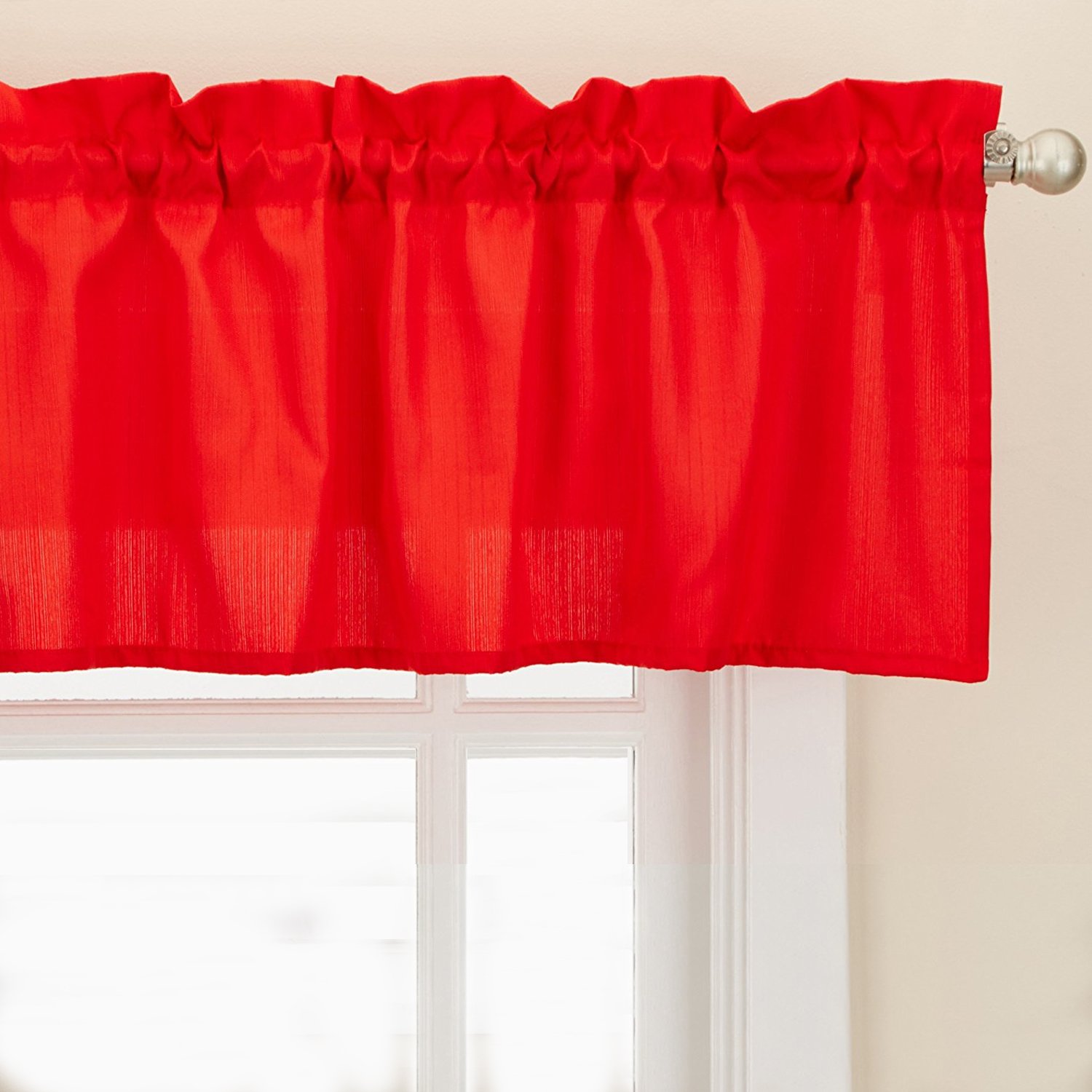 Foto 1 | Cortina Sweet Home Collection Ribcord Roja Para Ventana De Cocina - Venta Internacional.