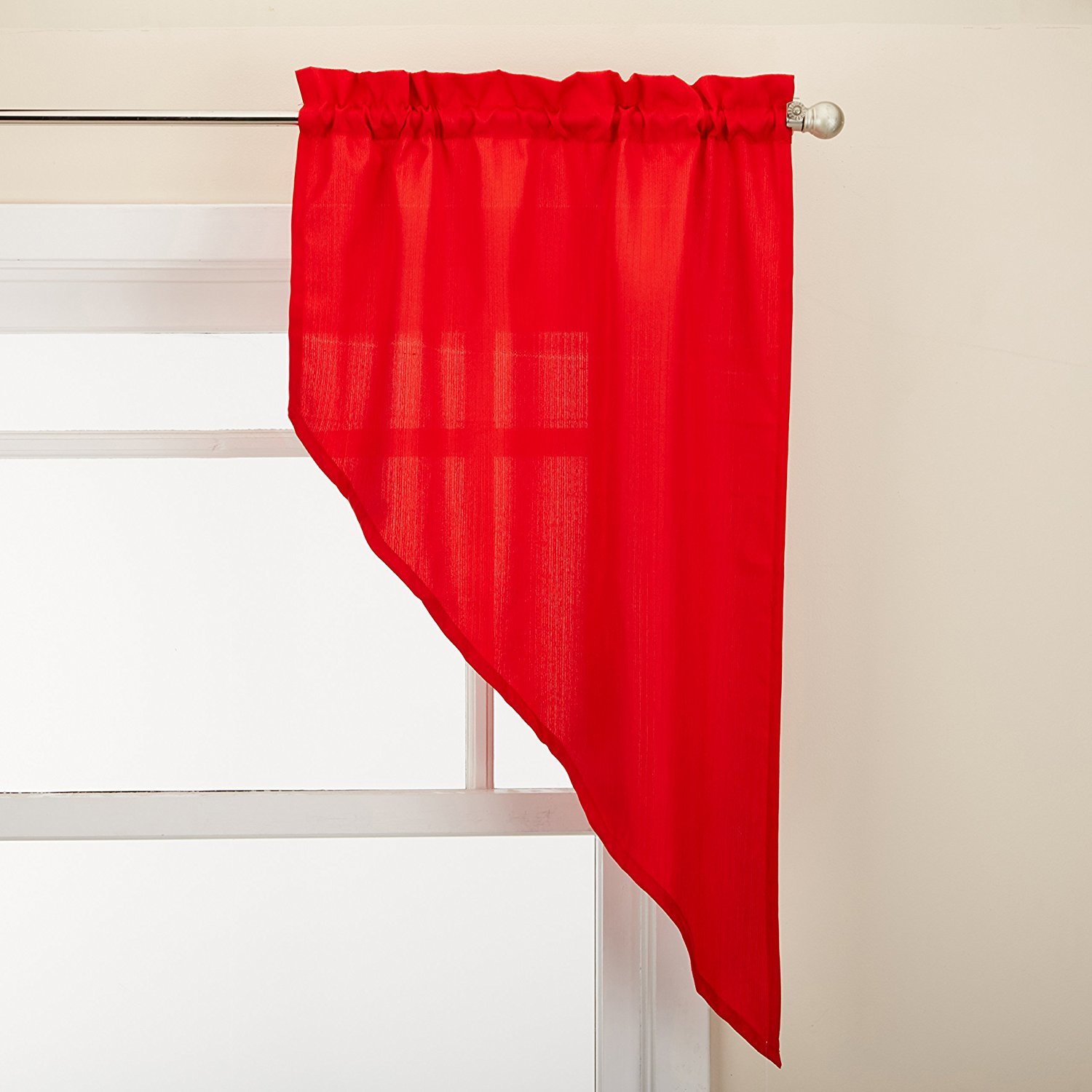 Foto 1 | Cortina Sweet Home Collection Ribcord Roja Para Ventana De Cocina - Venta Internacional.