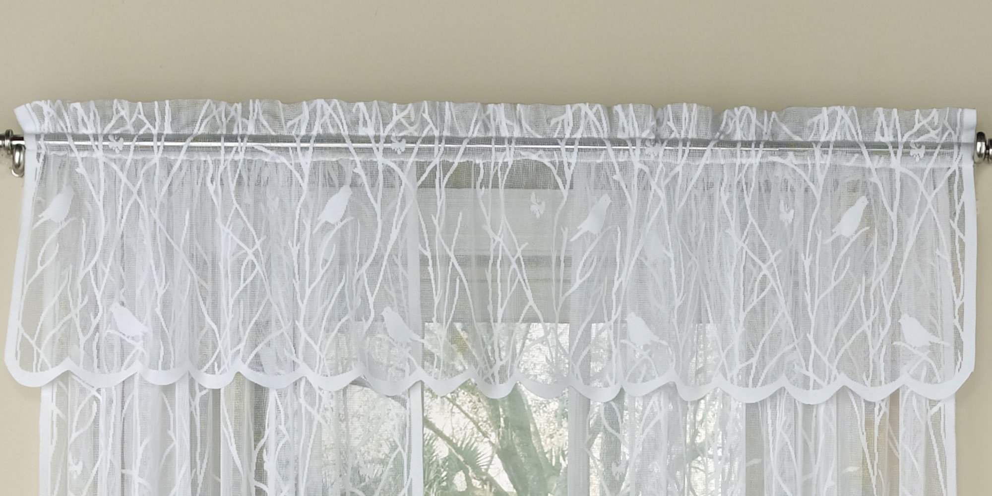 Foto 2 pulgar | Ventana De Cocina Blanca Curtain Sweet Home Collection Songbird - Venta Internacional.