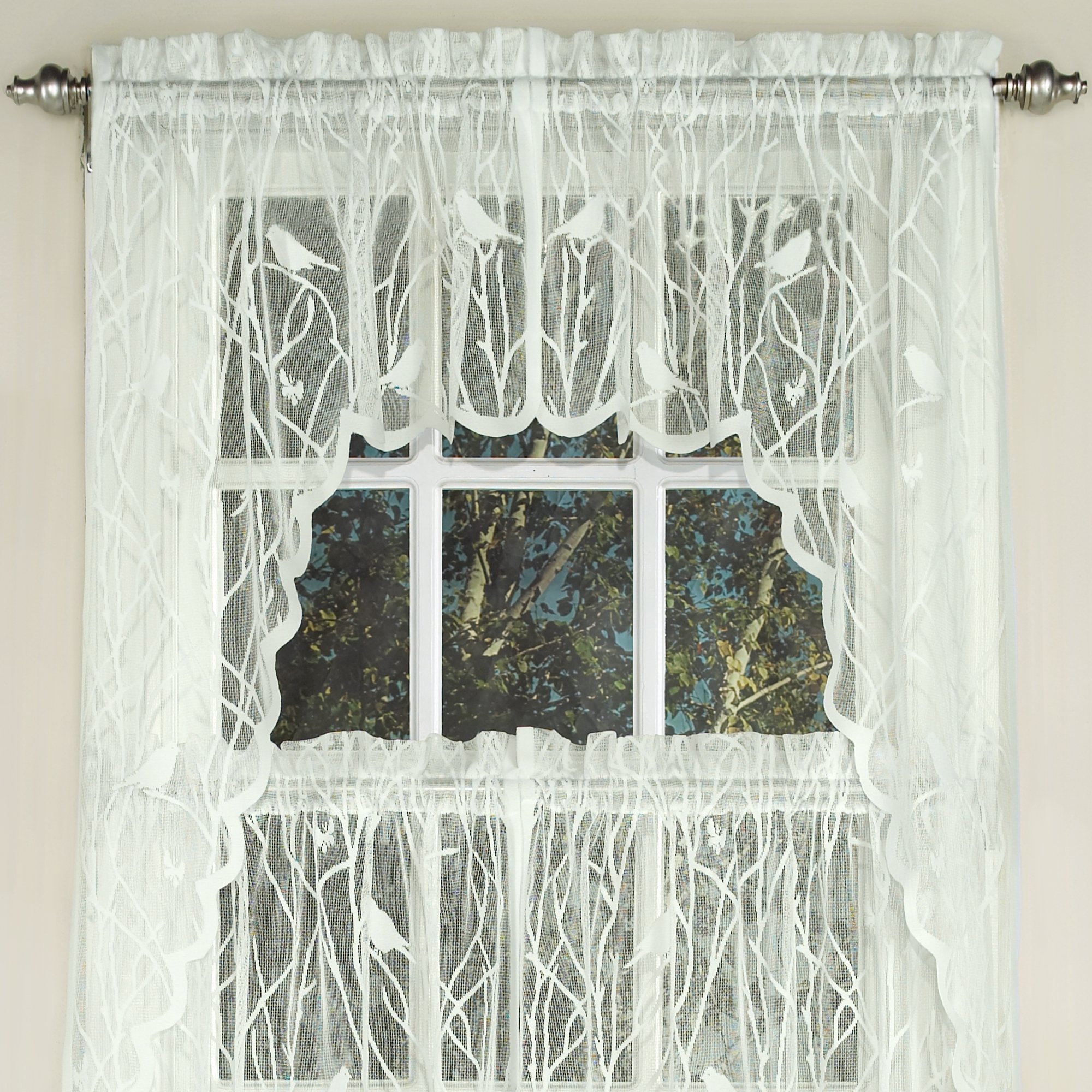 Foto 1 | Ventana De Cocina Curtain Sweet Home Collection Songbird Ivory - Venta Internacional.