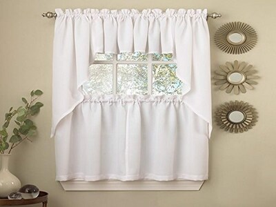 Foto 1 | Cortinas De Cocina Valance Sweet Home Ribcord White - Venta Internacional.
