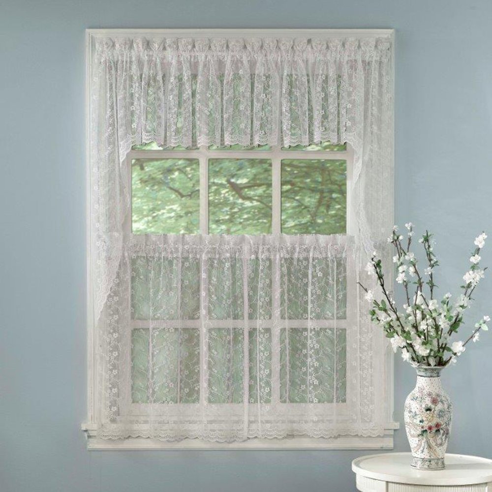 Foto 2 pulgar | Tratamiento Para Cortinas Sweet Home Collection Priscilla White - Venta Internacional.