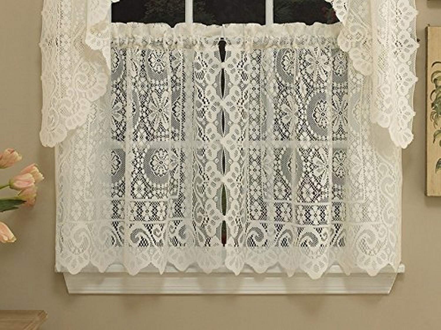 Foto 2 pulgar | Cortina De Cocina Sweet Home Collection Old World Floral 24 Cm - Venta Internacional.