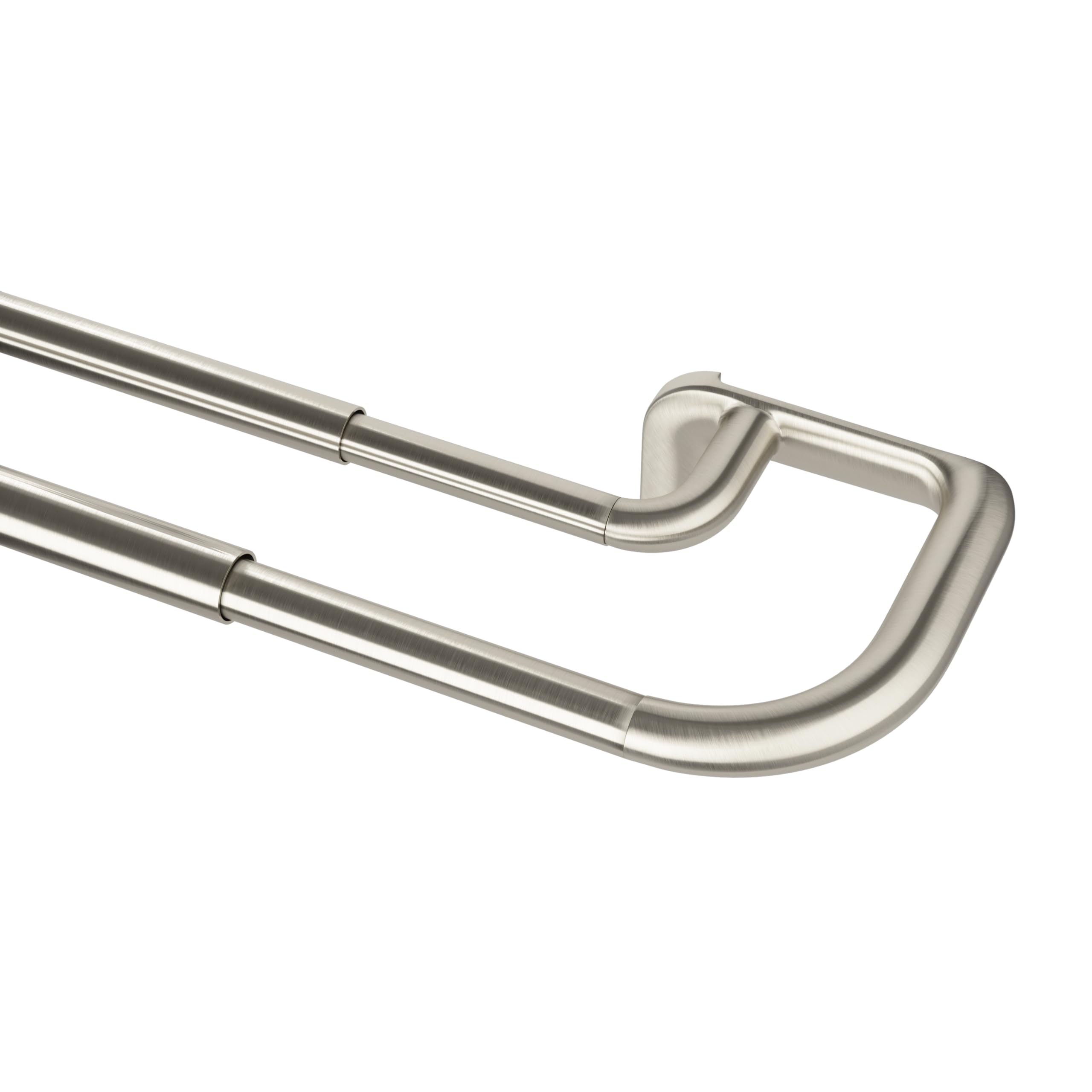 Juego De Barras Para Cortinas Umbra Twilight Double, 122-224 Cm, Níquel Mate - Venta Internacional.