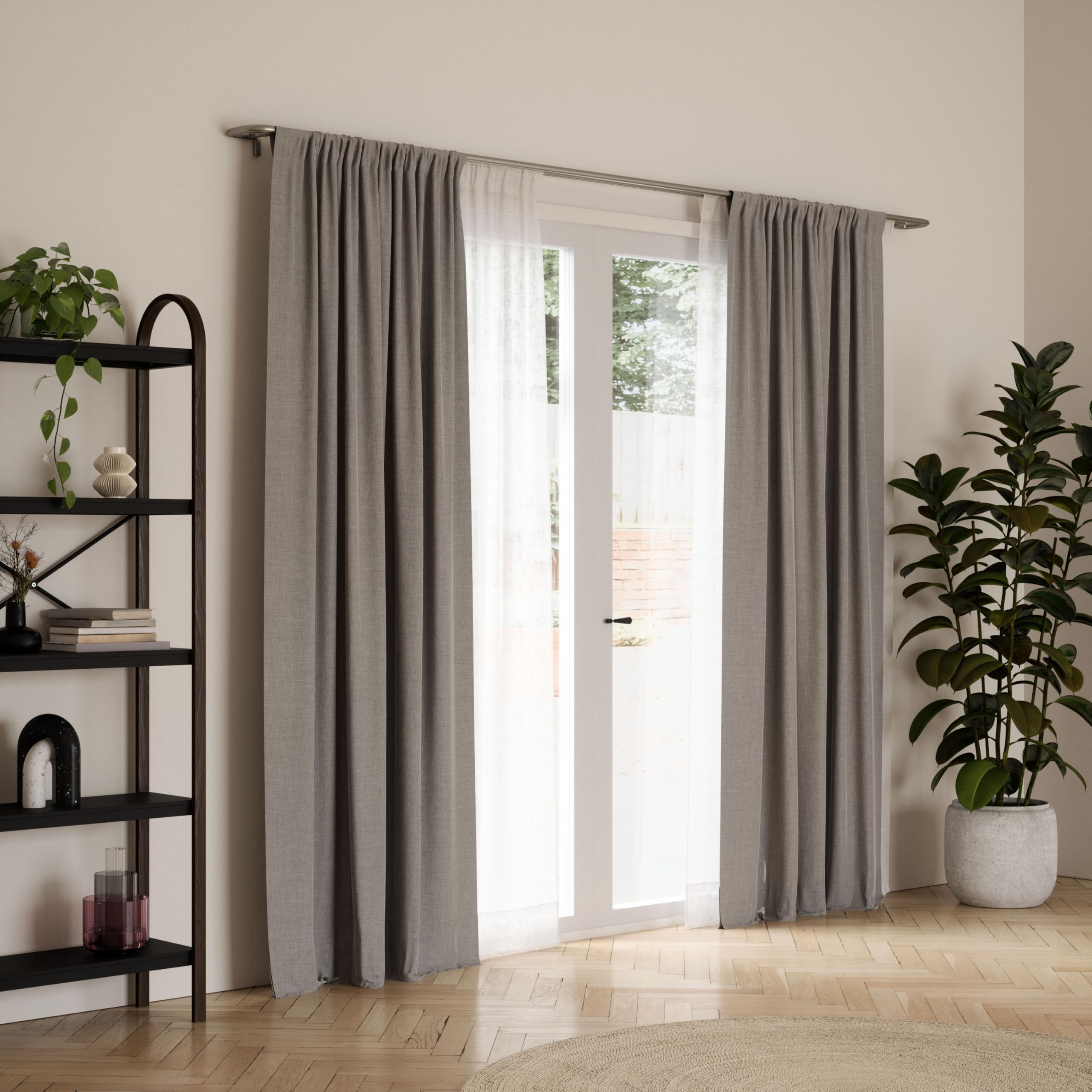 Foto 3 pulgar | Juego De Barras Para Cortinas Umbra Twilight Double, 122-224 Cm, Níquel Mate - Venta Internacional.