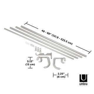 Foto 3 | Juego De Barras Para Cortinas Umbra Twilight Double, 122-224 Cm, Níquel Mate - Venta Internacional.