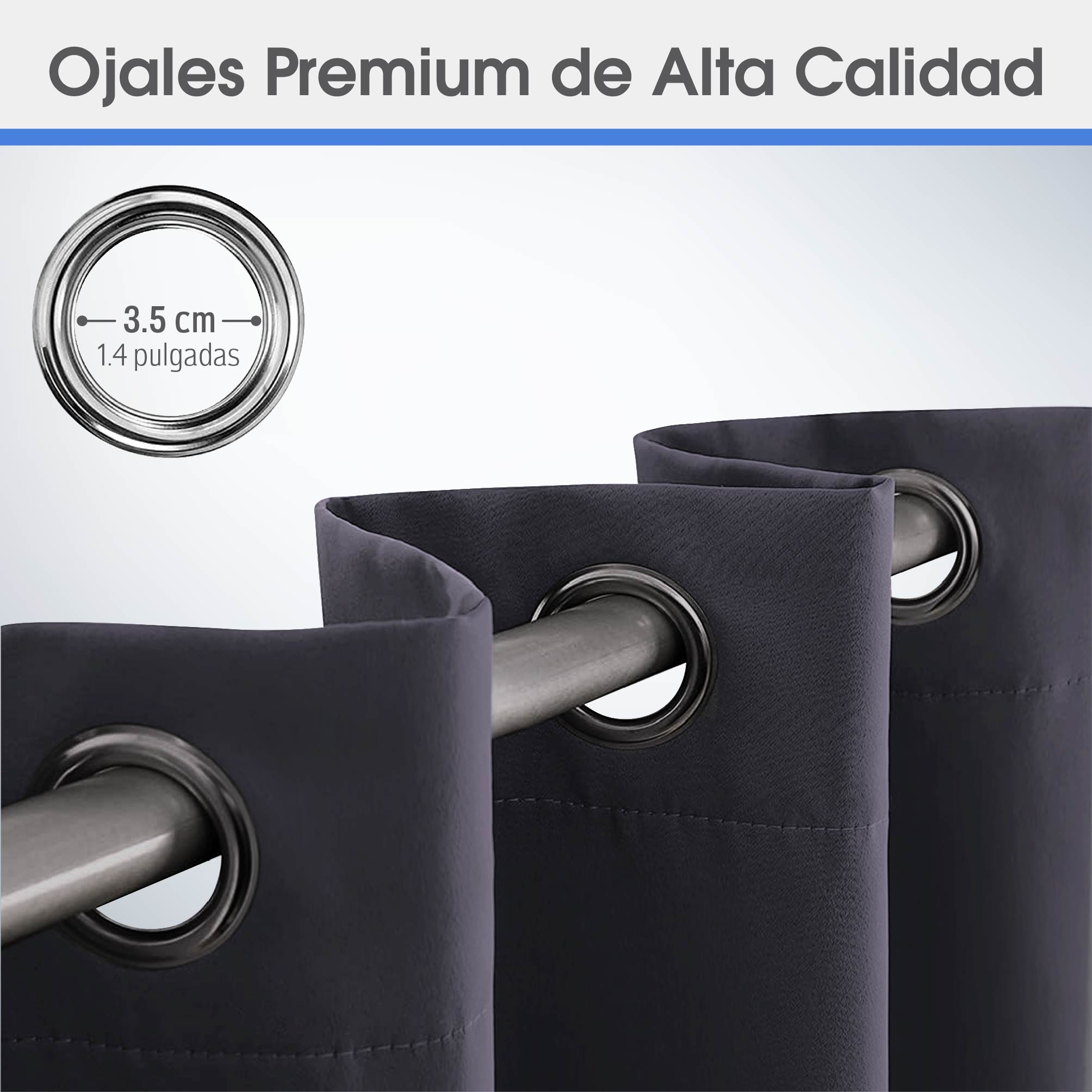 Foto 4 pulgar | Magma Life Cortinas Blackout Con Aislamiento Térmico, Juego De 2 Piezas, Tela Suave 100% Poliéster 160x213 Cm Color Gr
