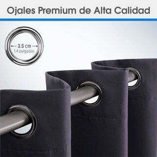 Foto 3 | Magma Life Cortinas Blackout Con Aislamiento Térmico, Juego De 2 Piezas, Tela Suave 100% Poliéster 160x213 Cm Color Gr