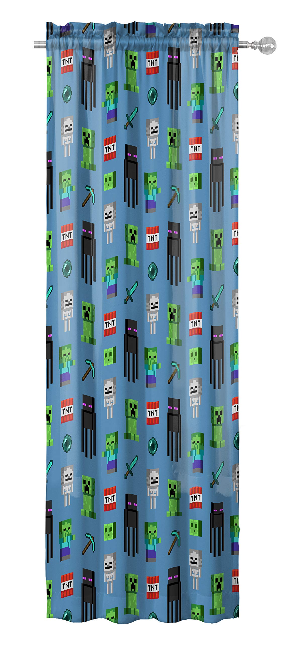 Foto 4 pulgar | Set De Cortinas Jay Franco Minecraft Monster Hunters Blue 160 Cm - Venta Internacional.