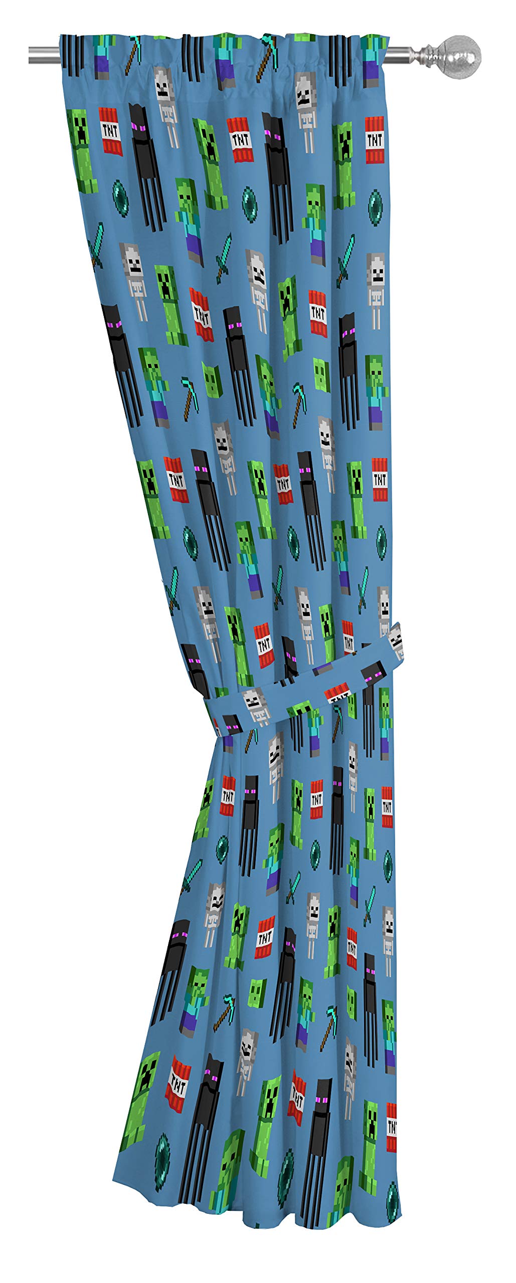 Foto 5 pulgar | Set De Cortinas Jay Franco Minecraft Monster Hunters Blue 160 Cm - Venta Internacional.