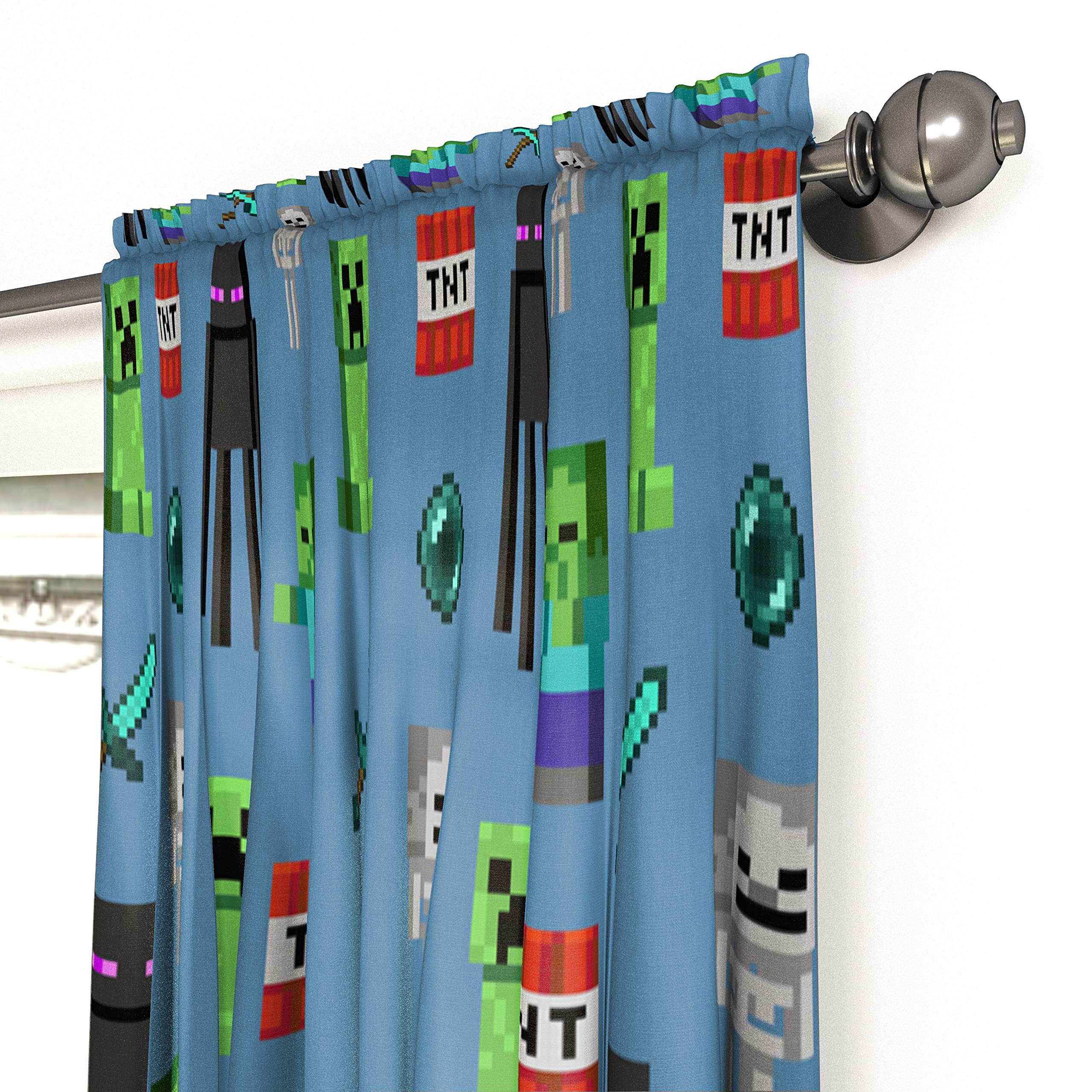Foto 5 | Set De Cortinas Jay Franco Minecraft Monster Hunters Blue 160 Cm - Venta Internacional.