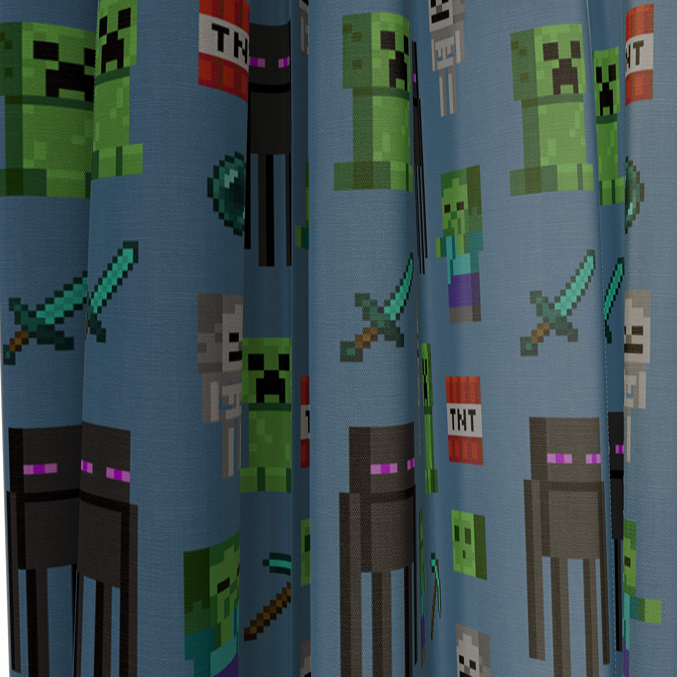 Foto 7 pulgar | Set De Cortinas Jay Franco Minecraft Monster Hunters Blue 160 Cm - Venta Internacional.