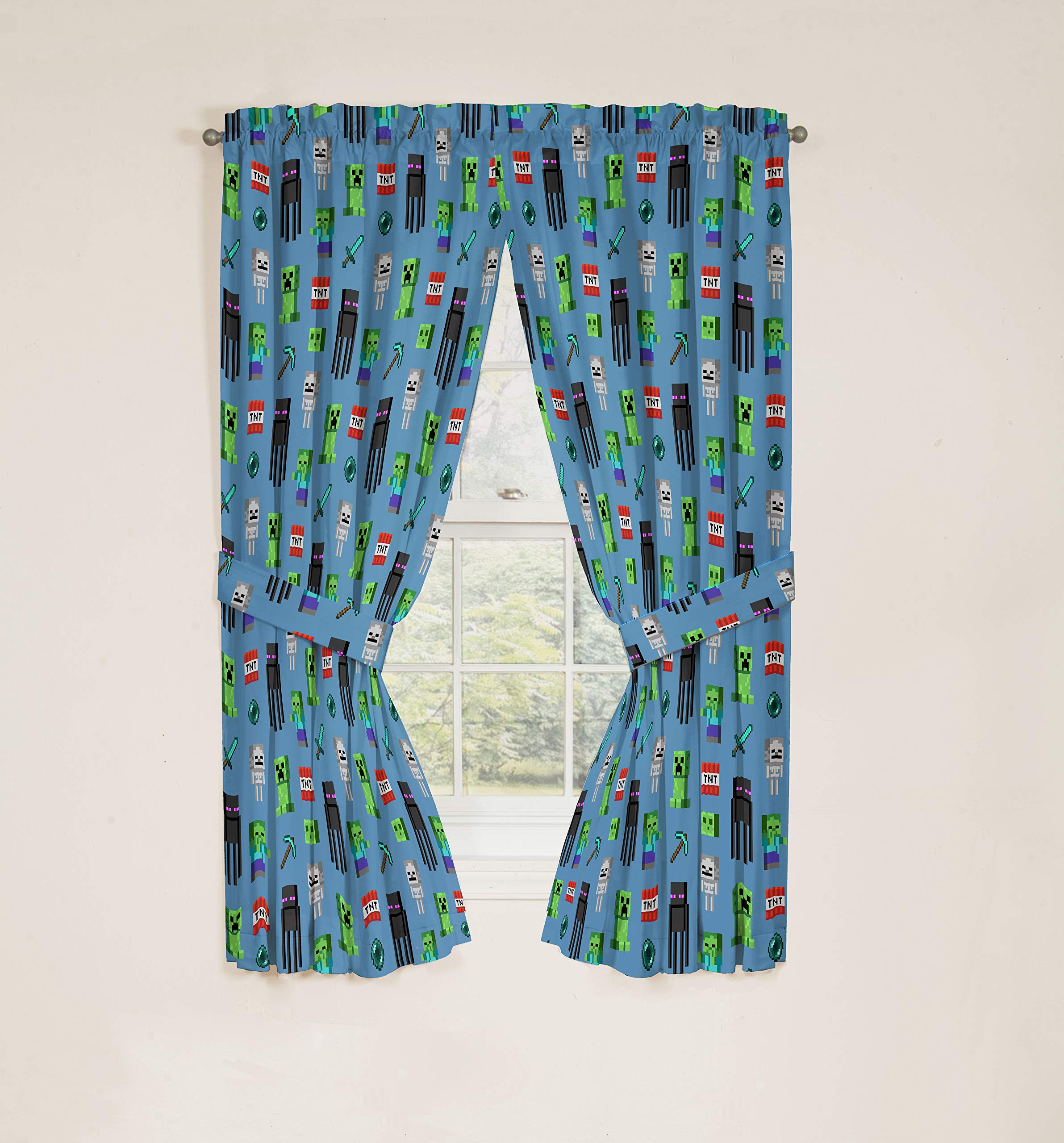Foto 8 pulgar | Set De Cortinas Jay Franco Minecraft Monster Hunters Blue 160 Cm - Venta Internacional.