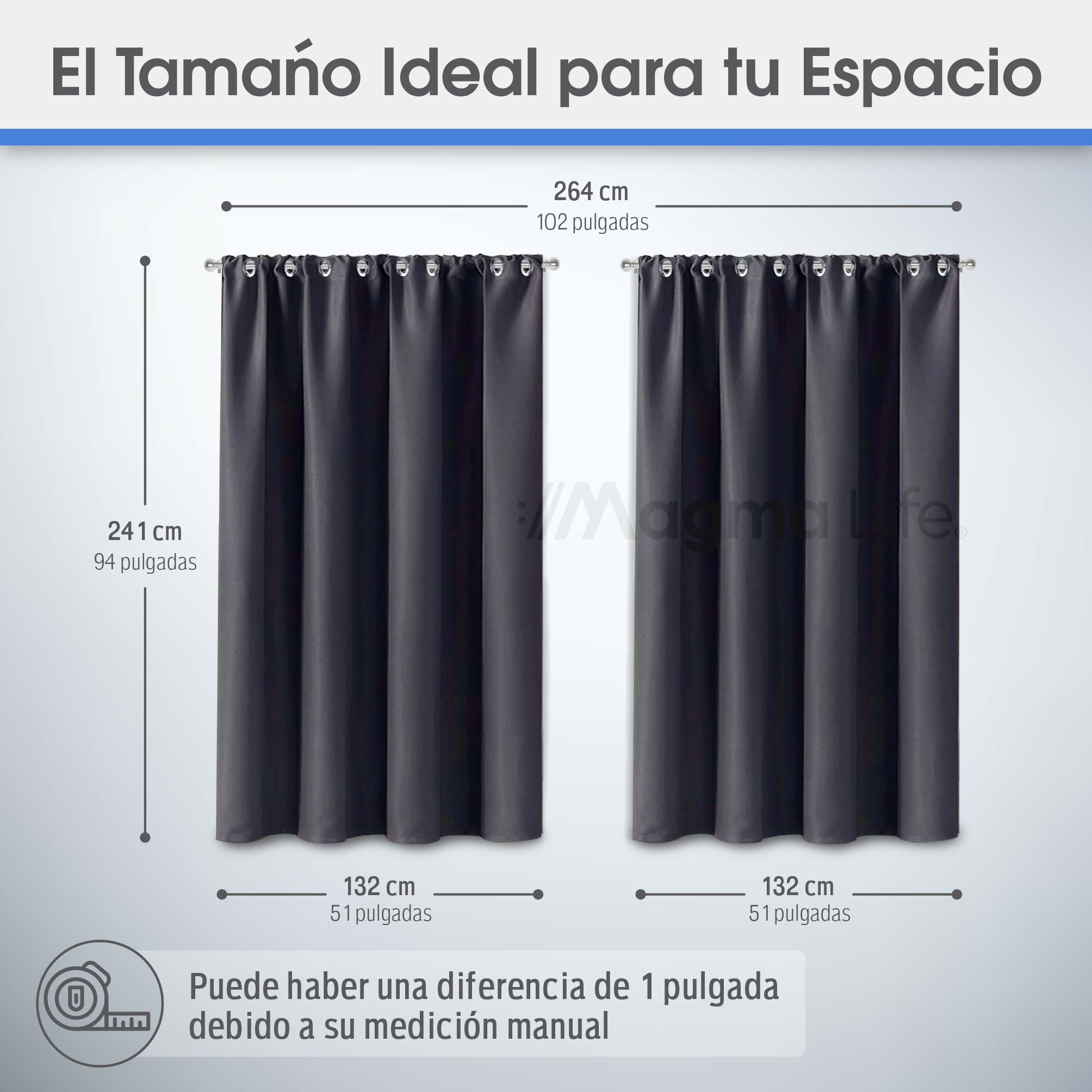 Foto 3 pulgar | Cortinas Blackout Magma Life con Aislamiento Térmico 2 Piezas 132 x 241 cm Gris