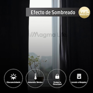 Foto 4 | Cortinas Blackout Magma Life con Aislamiento Térmico 2 Piezas 132 x 241 cm Gris
