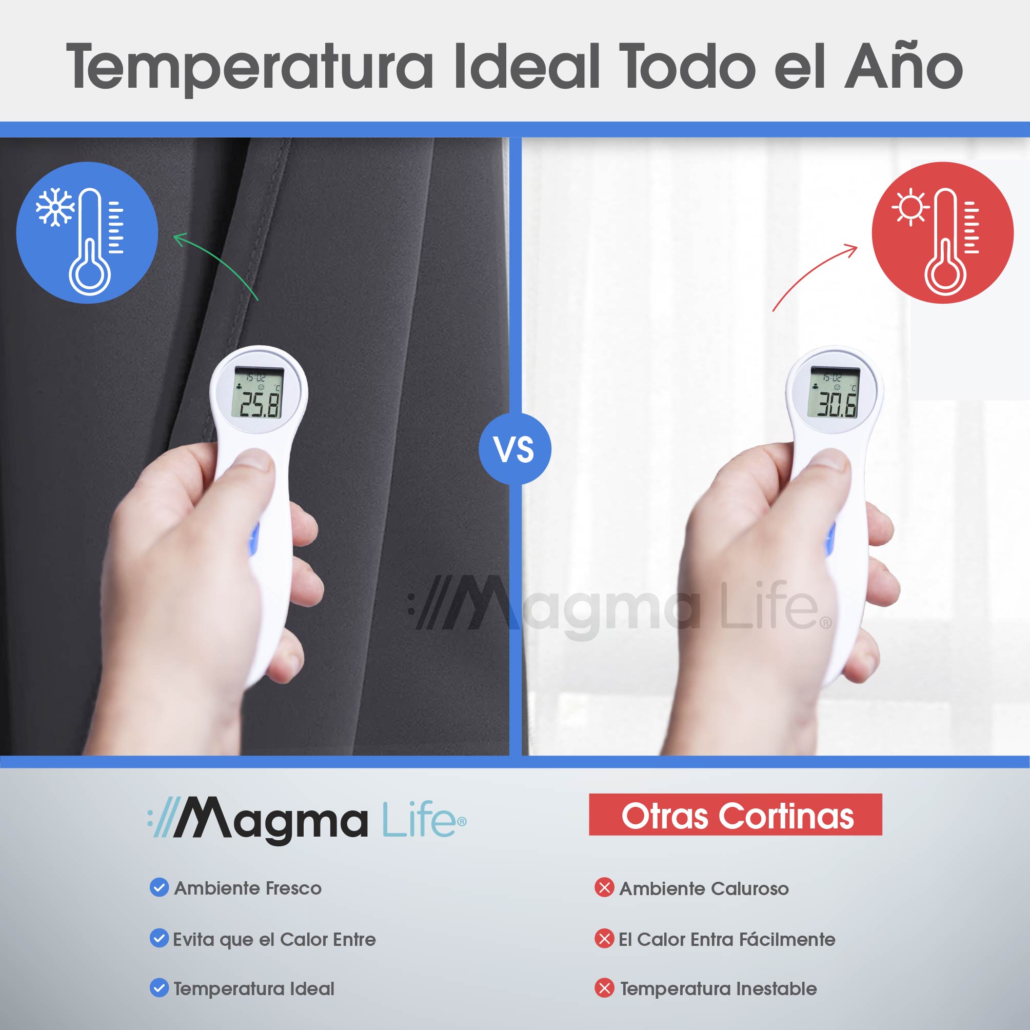Foto 7 pulgar | Cortinas Blackout Magma Life con Aislamiento Térmico 2 Piezas 132 x 241 cm Gris