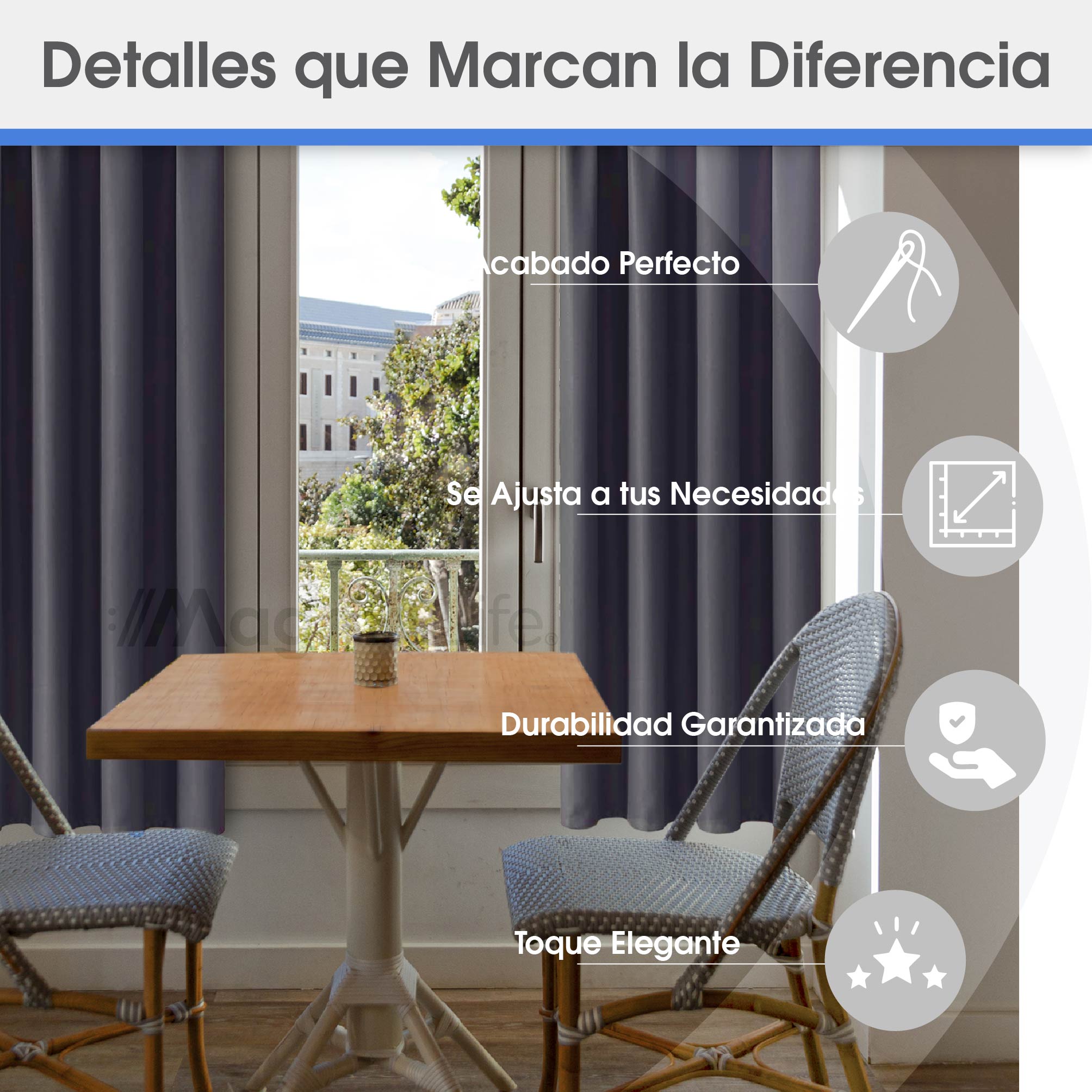 Foto 8 | Cortinas Blackout Magma Life con Aislamiento Térmico 2 Piezas Gris