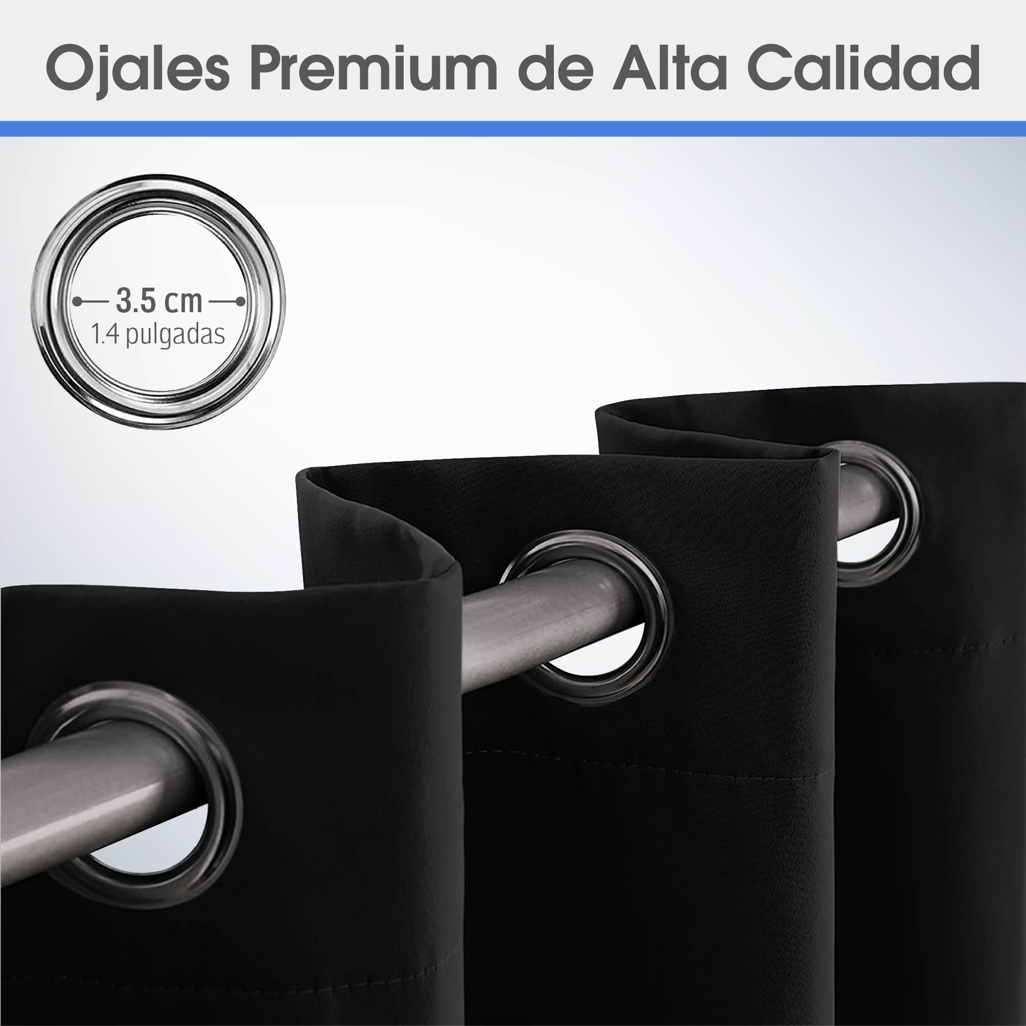 Foto 4 pulgar | Cortinas Blackout Magma Life con Aislamiento Térmico 2 Piezas 132 x 241 cm Negro