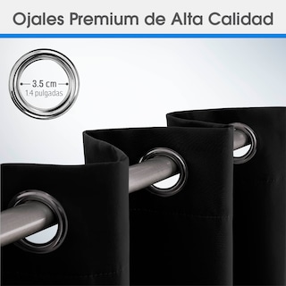 Foto 3 | Cortinas Blackout Magma Life con Aislamiento Térmico 2 Piezas 132 x 241 cm Negro