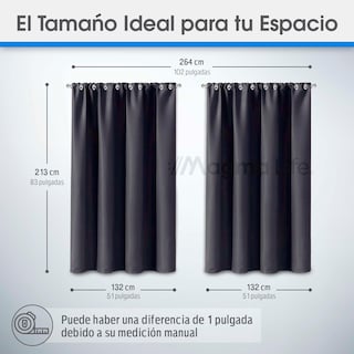 Foto 2 | Cortinas Blackout Magma Life con Aislamiento Térmico 2 Piezas 132 x 213 cm Gris