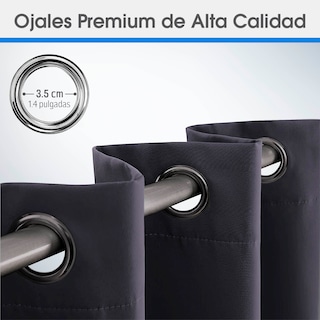 Foto 3 | Cortinas Blackout Magma Life con Aislamiento Térmico 2 Piezas 132 x 213 cm Gris