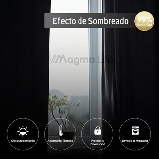 Foto 5 | Cortinas Blackout Magma Life con Aislamiento Térmico 2 Piezas 132 x 213 cm Gris