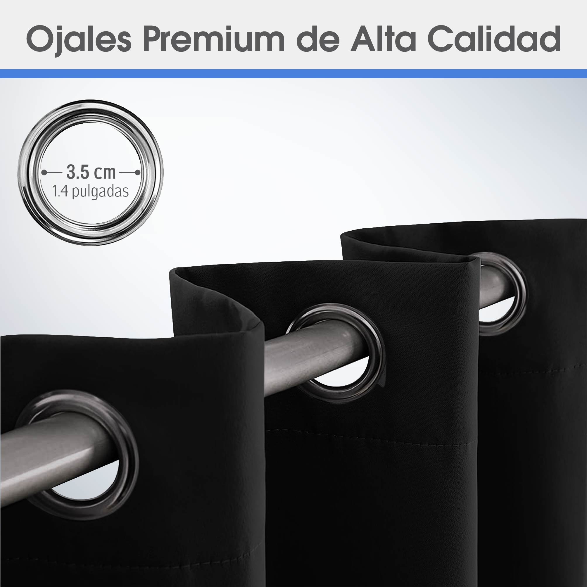 Foto 4 pulgar | Cortinas Blackout Magma Life con Aislamiento Térmico 2 Piezas Negro