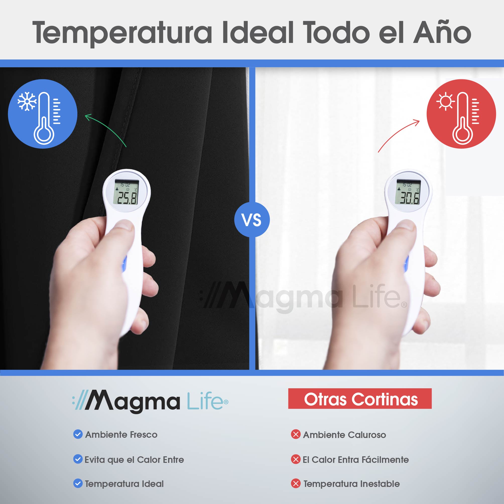 Foto 7 | Cortinas Blackout Magma Life con Aislamiento Térmico 2 Piezas Negro