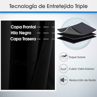 Foto 3 | Cortinas Blackout Magma Life con Aislamiento Térmico 2 Piezas 132 x 213 Negro