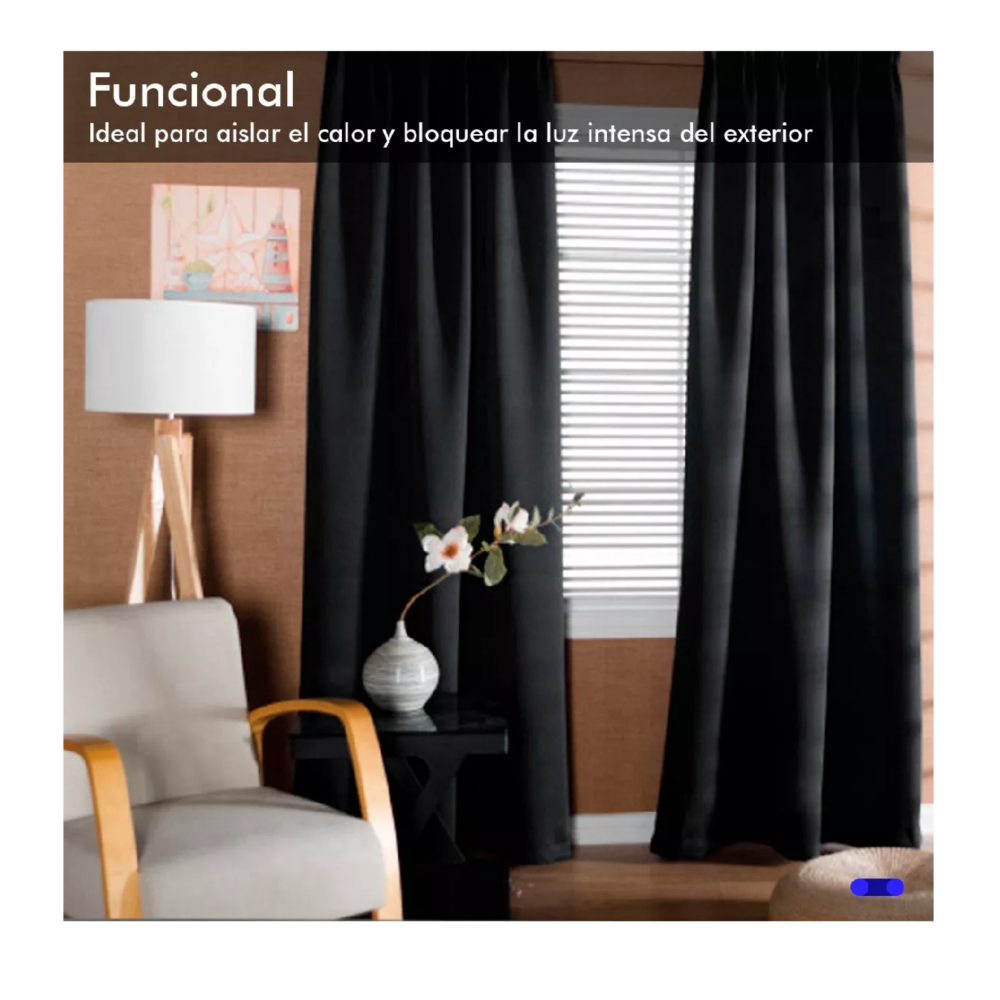 Foto 4 pulgar | Cortinas Belug Aislamiento Térmico 2 Paneles Color Negro