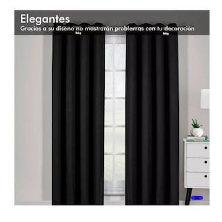 Foto 4 | Cortinas Belug Aislamiento Térmico 2 Paneles Color Negro