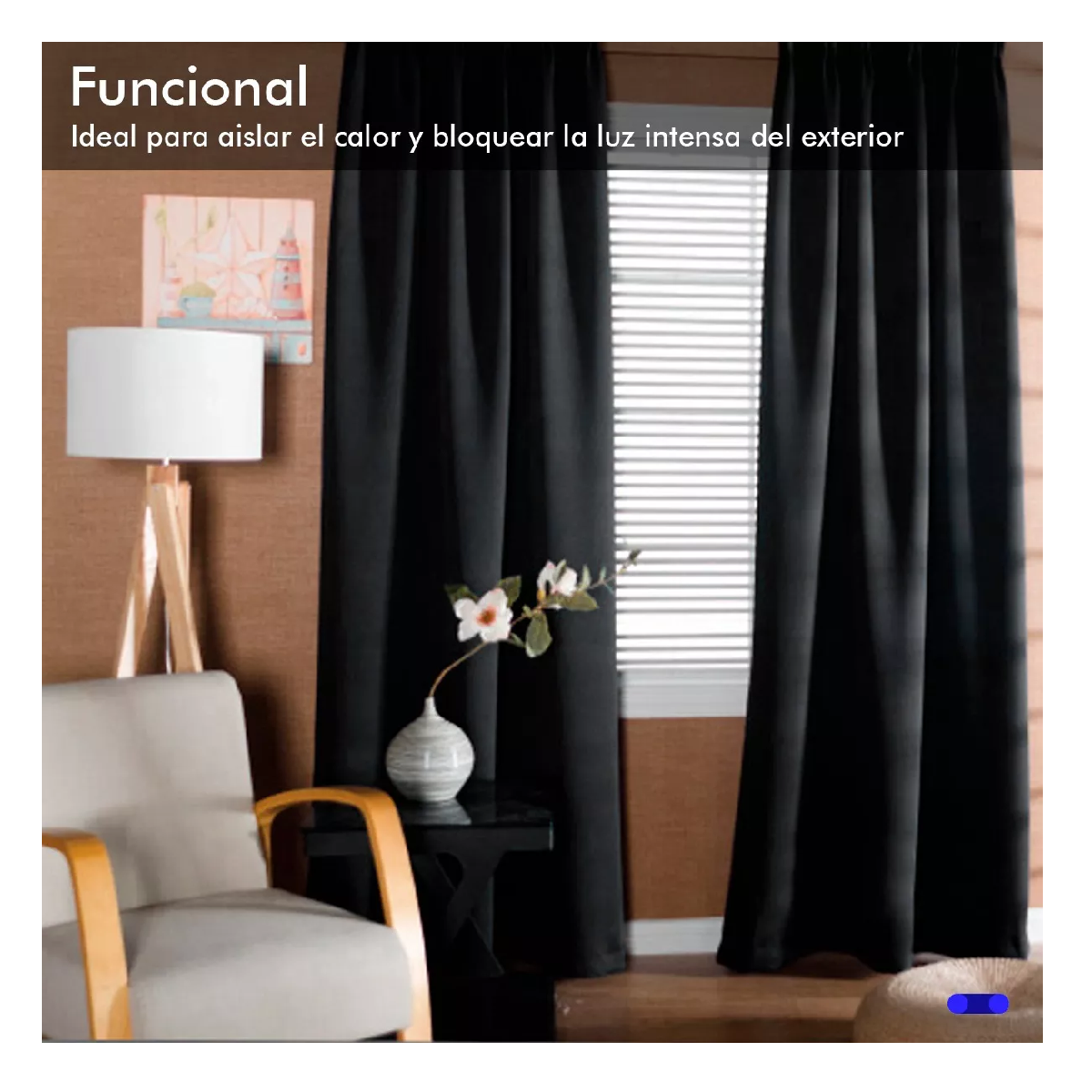 Foto 5 pulgar | Cortinas Kitul Blackout Plus Aislamiento Térmico 2 Paneles 215 X 135 Cm Belug Color Negro