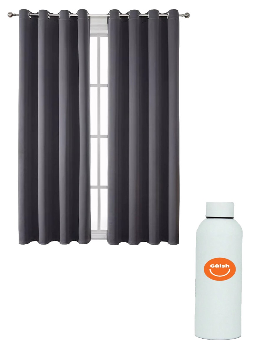 Foto 1 | Cortina Blackout Gris Oscuro + Termo De Agua Güish