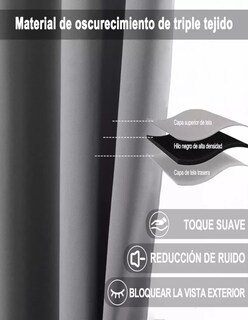 Foto 4 | Cortina Blackout Gris Oscuro + Termo De Agua Güish