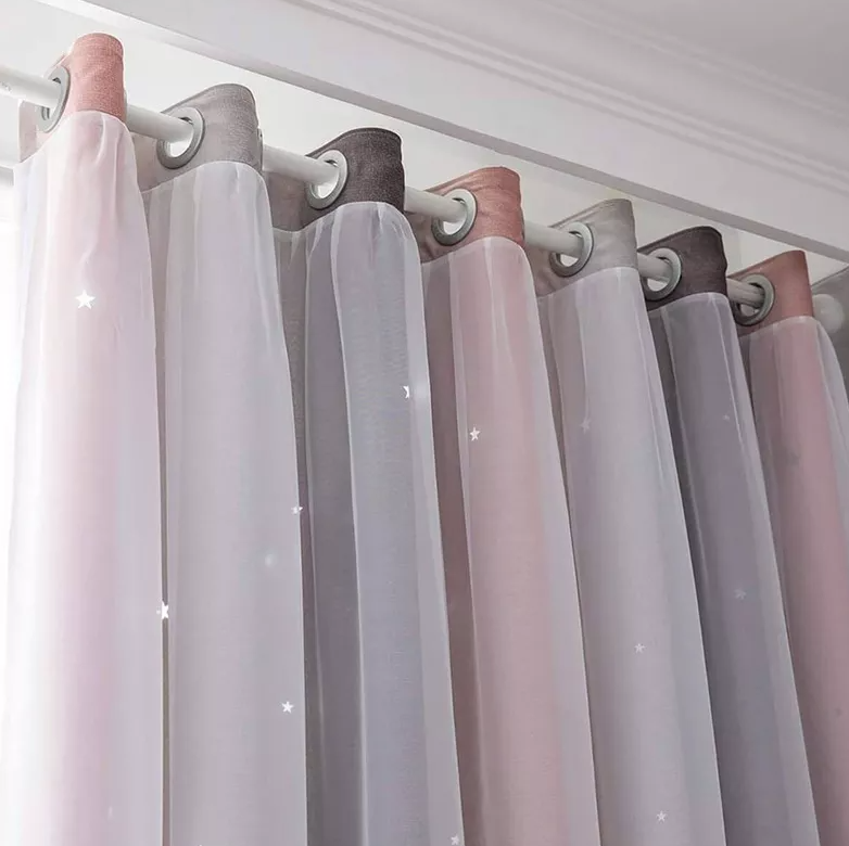 Foto 5 | Cortinas Black Out Xtellar Princess Gris Degradado con Estrellas y Tul Transparente