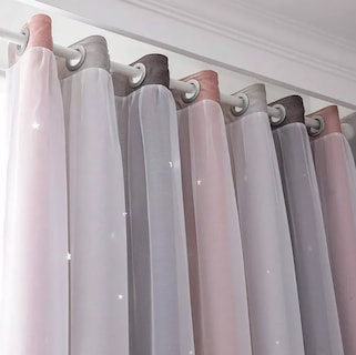 Foto 5 | Cortinas Black Out Xtellar Princess Gris Degradado con Estrellas y Tul Transparente