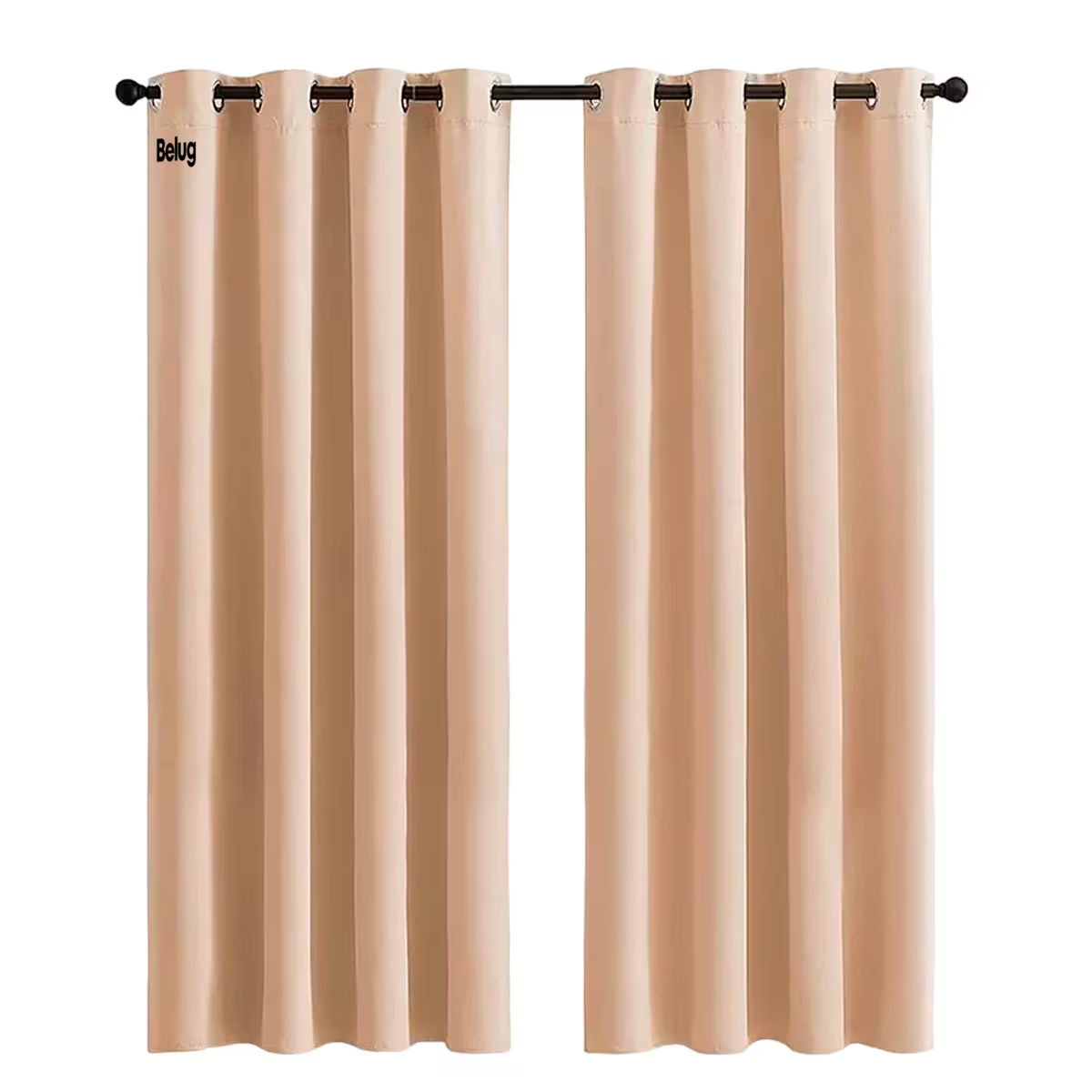 Cortinas Kitul Blackout Belug Plus Aislamiento Térmico 2 Paneles Color Beige