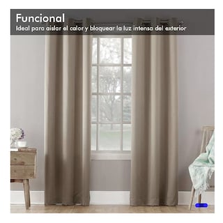 Foto 3 | Cortinas Kitul Blackout Belug Plus Aislamiento Térmico 2 Paneles Color Beige