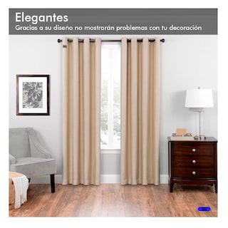 Foto 4 | Cortinas Kitul Blackout Belug Plus Aislamiento Térmico 2 Paneles Color Beige