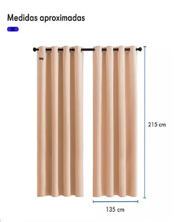 Foto 3 | Cortinas Plus Aislamiento Térmico 2 Paneles 215 X 135 Cm, Belug Color Beige