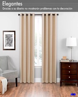 Foto 5 | Cortinas Plus Aislamiento Térmico 2 Paneles 215 X 135 Cm, Belug Color Beige