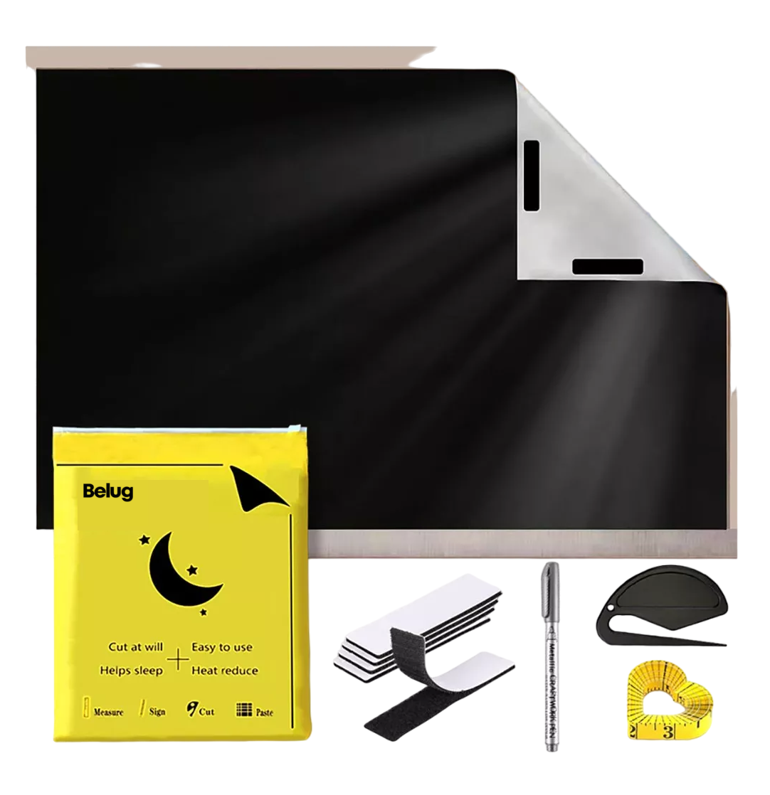 Cortinas Opacas Portátiles, Belug 1,45 X 4 M, 1 Unidad Negro