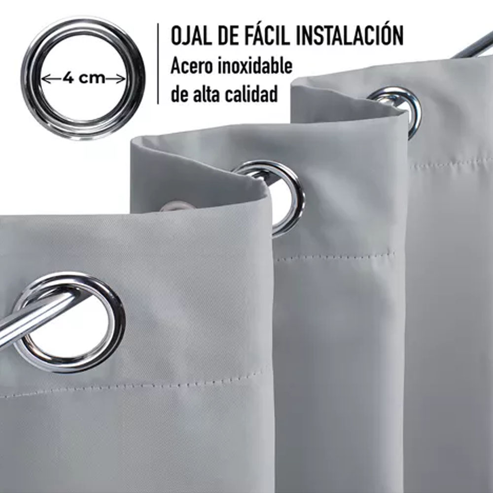 Foto 2 | Cortinas Blackout Para Bloquear Luz Y Ruido Gris Perla Kyuden Home