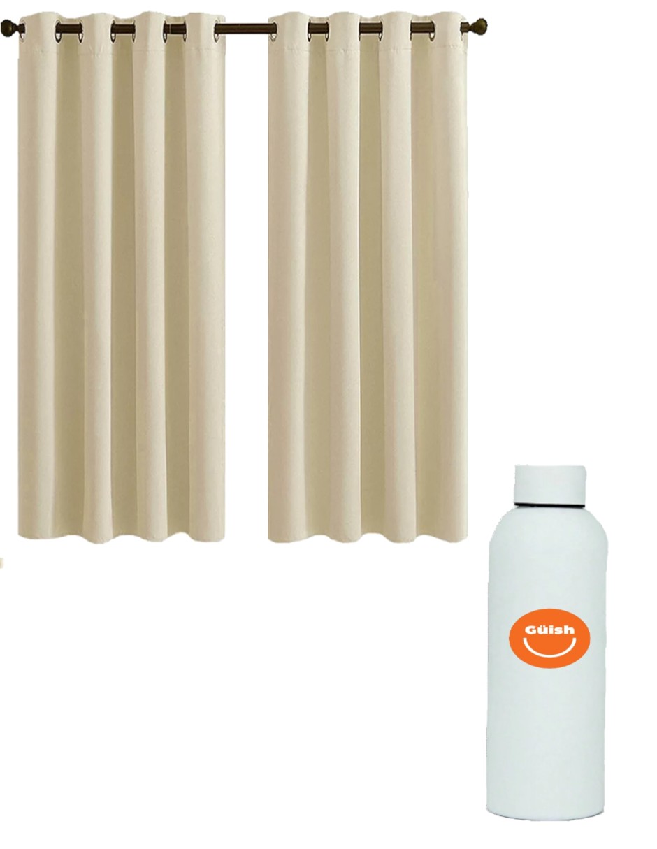 Foto 2 pulgar | Cortinas Blackout Beige + Termo Güish