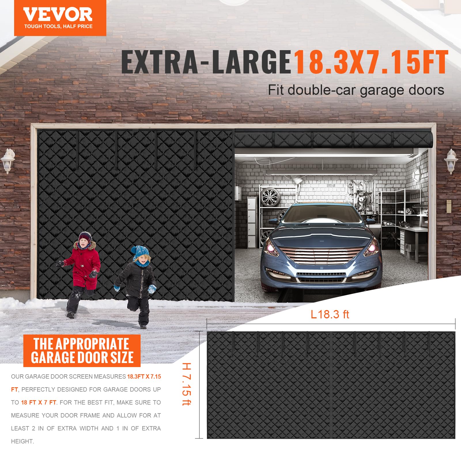 Foto 3 | Pantalla De Puerta De Garaje Vevor De 18 X 7 Pies Con Kit De Aislamiento Para Invierno - Venta Internacional.