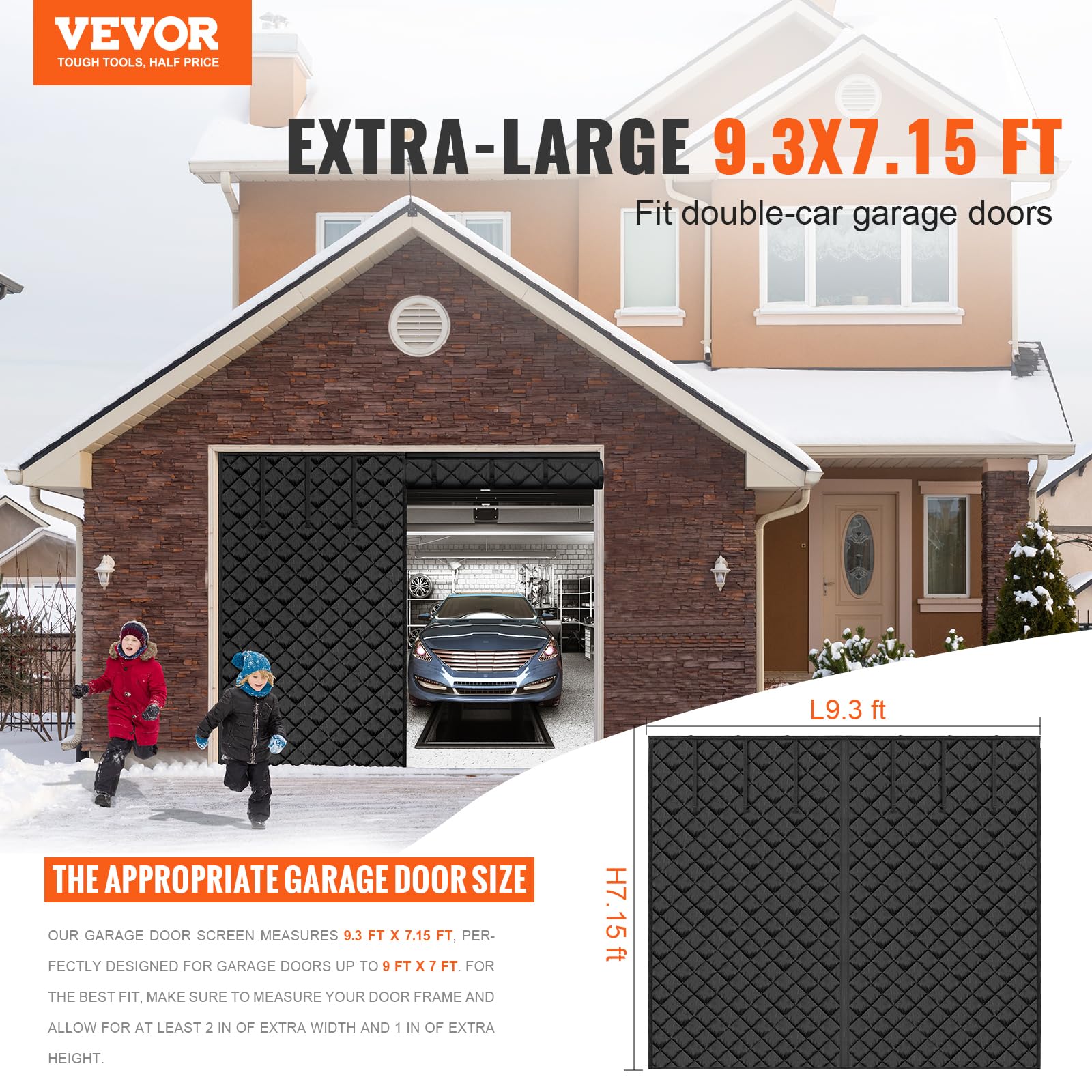 Foto 3 pulgar | Pantalla De Puerta De Garaje Vevor Con Aislamiento Térmico De 9 X 7 Pies Para Invierno - Venta Internacional.