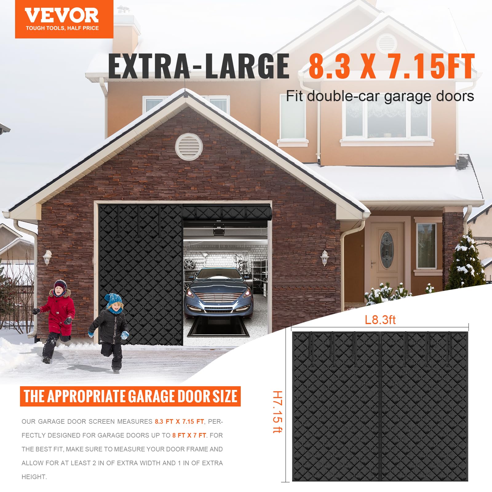 Foto 3 pulgar | Pantalla De Puerta De Garaje Vevor Para Invierno De 2,5 X 2,1 M Con Aislamiento K - Venta Internacional.