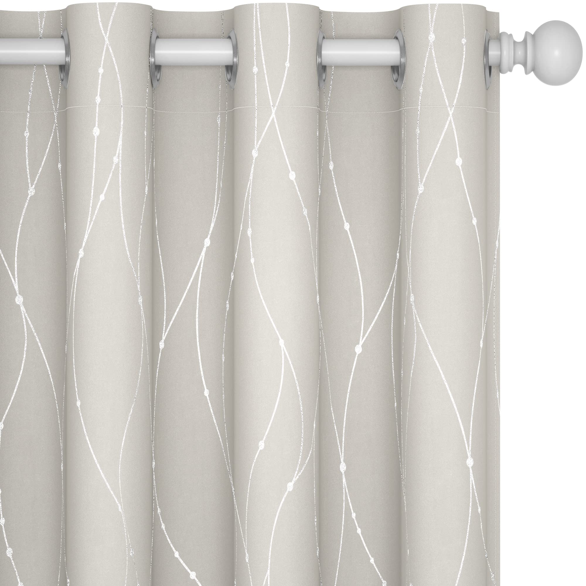 Foto 2 pulgar | Cortinas Deconovo, Opacas, Con Ojales Plateados, Color Beige, 132 X 114 Cm - Venta Internacional.